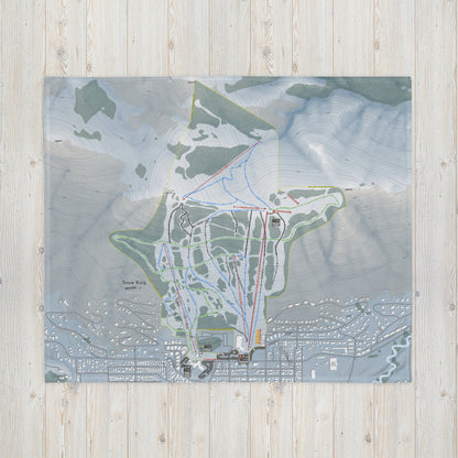 Snow King, Wyoming Ski Resort Map Blanket - Powderaddicts