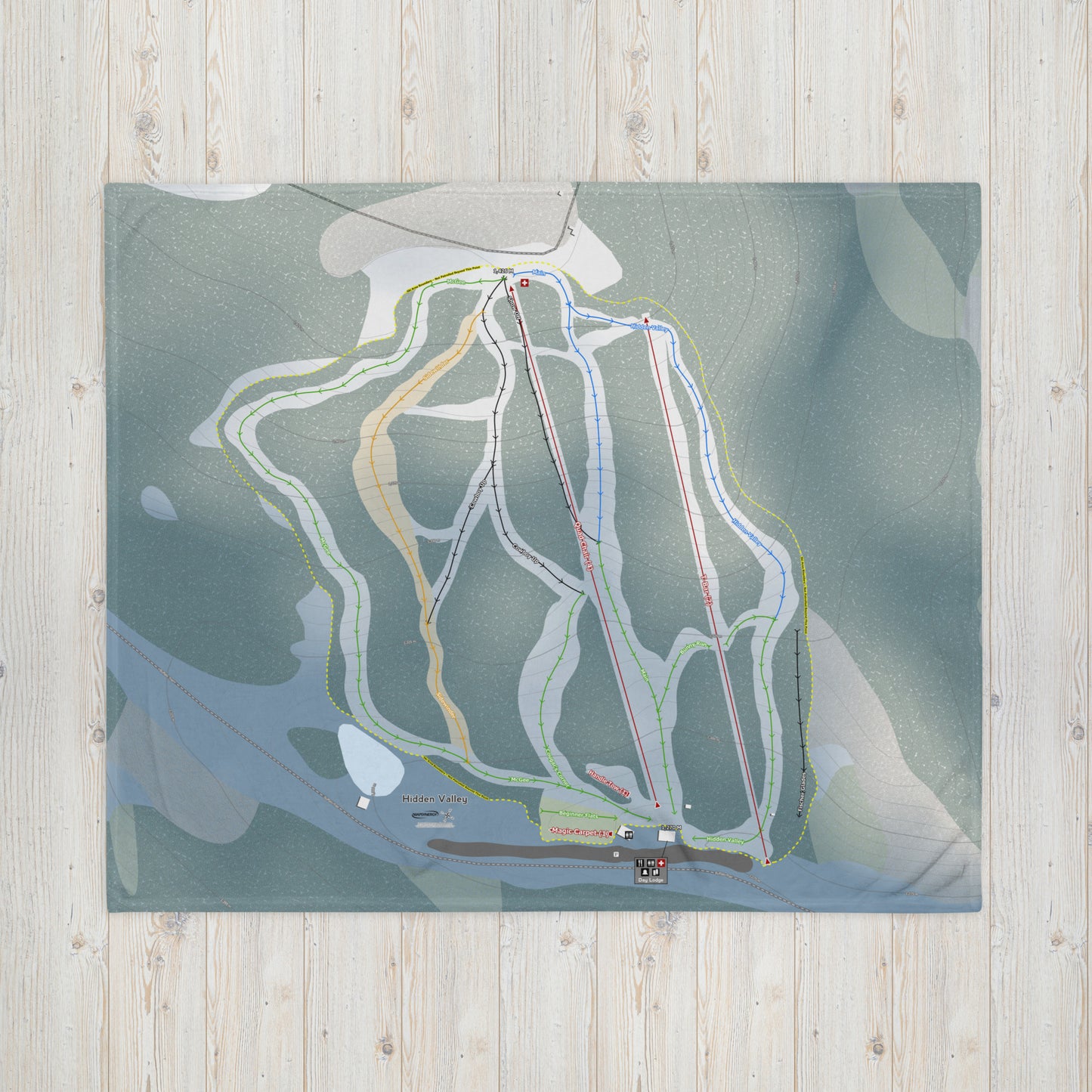 Hidden Valley, Alberta Ski Resort Map Blanket - Powderaddicts