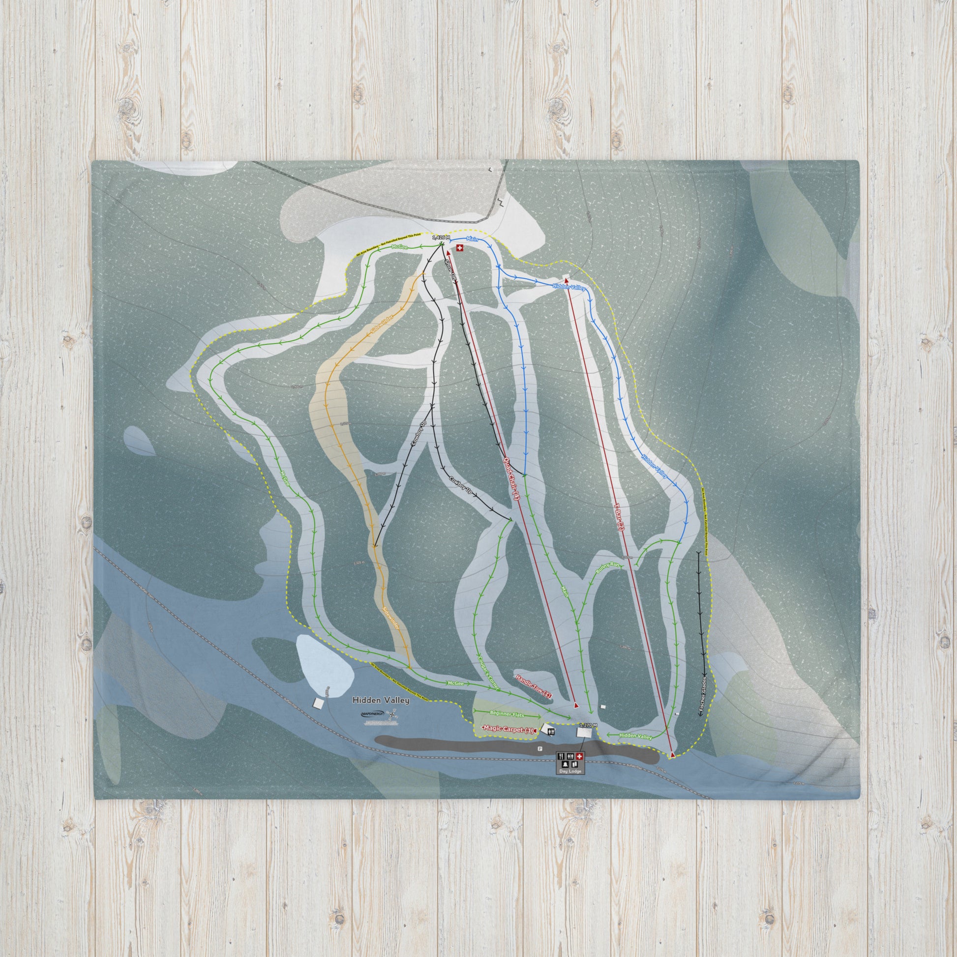 Hidden Valley, Alberta Ski Resort Map Blanket - Powderaddicts