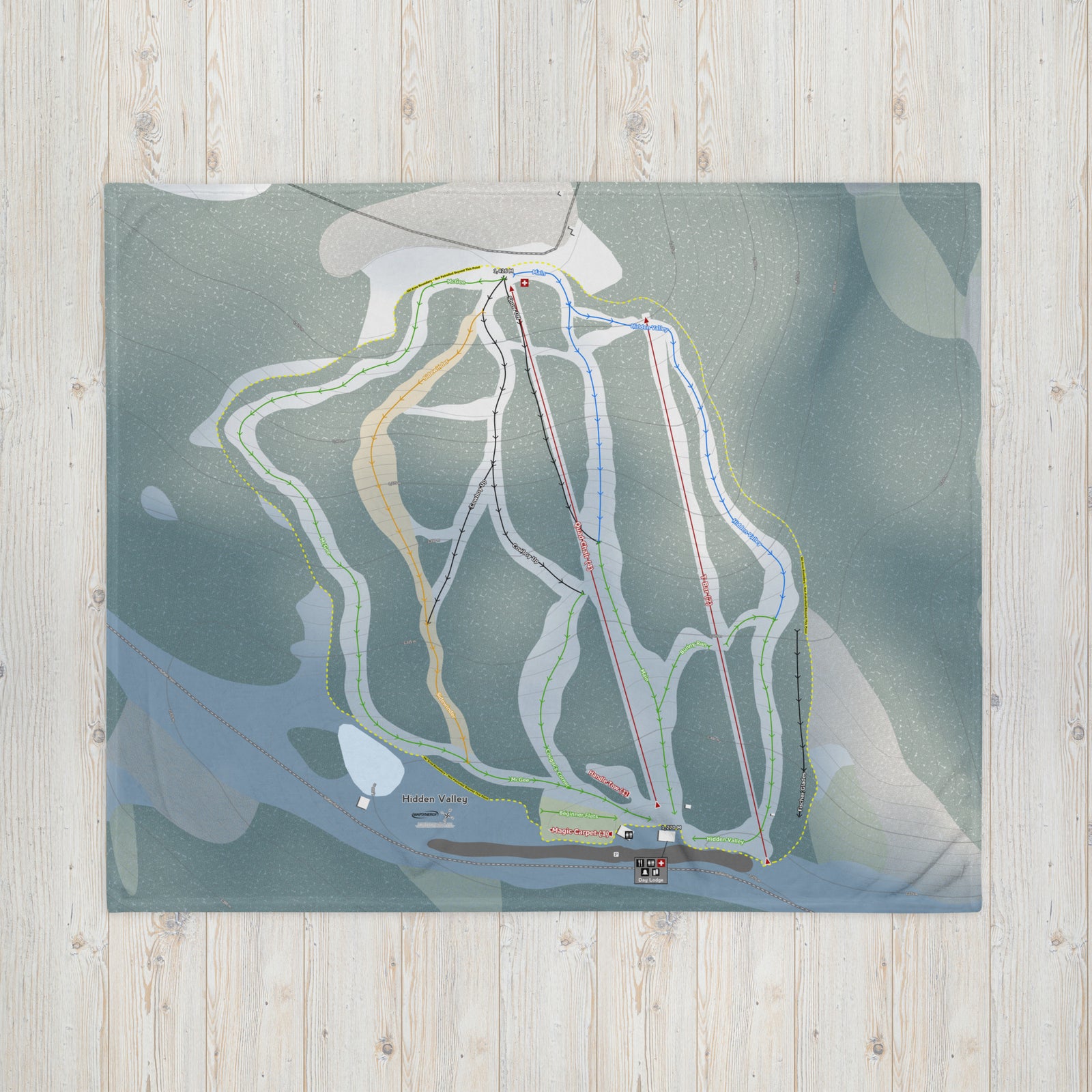 Hidden Valley, Alberta Ski Resort Map Blanket