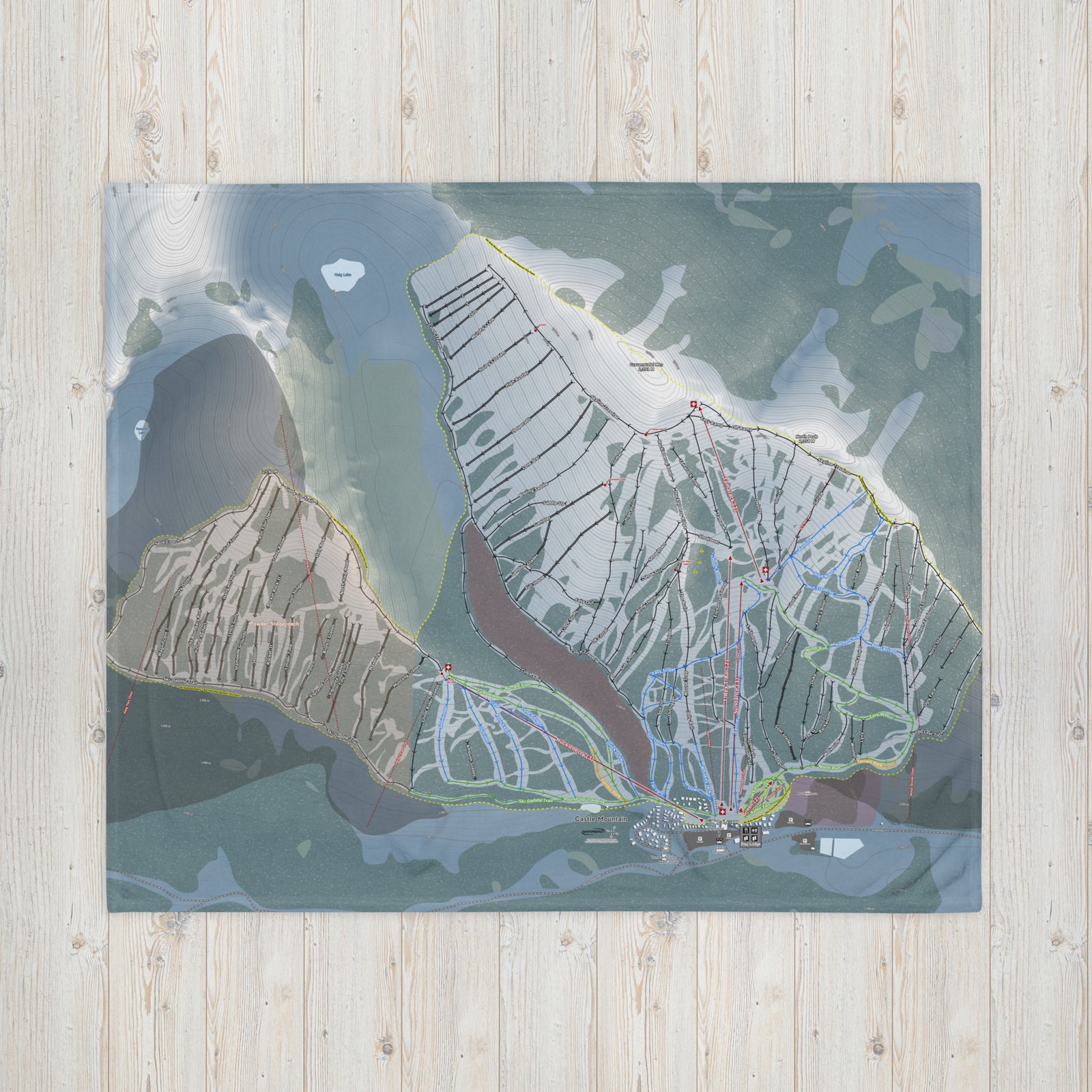 Castle Mountain, Alberta Ski Resort Map Blanket