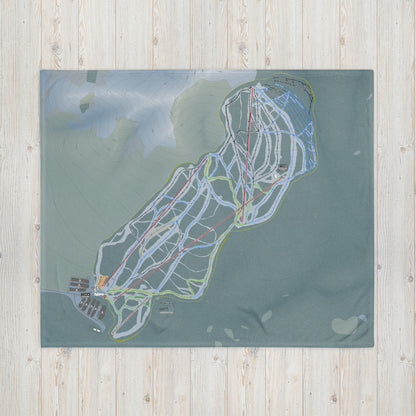 Nakiska, Alberta Ski Resort Map Blanket - Powderaddicts