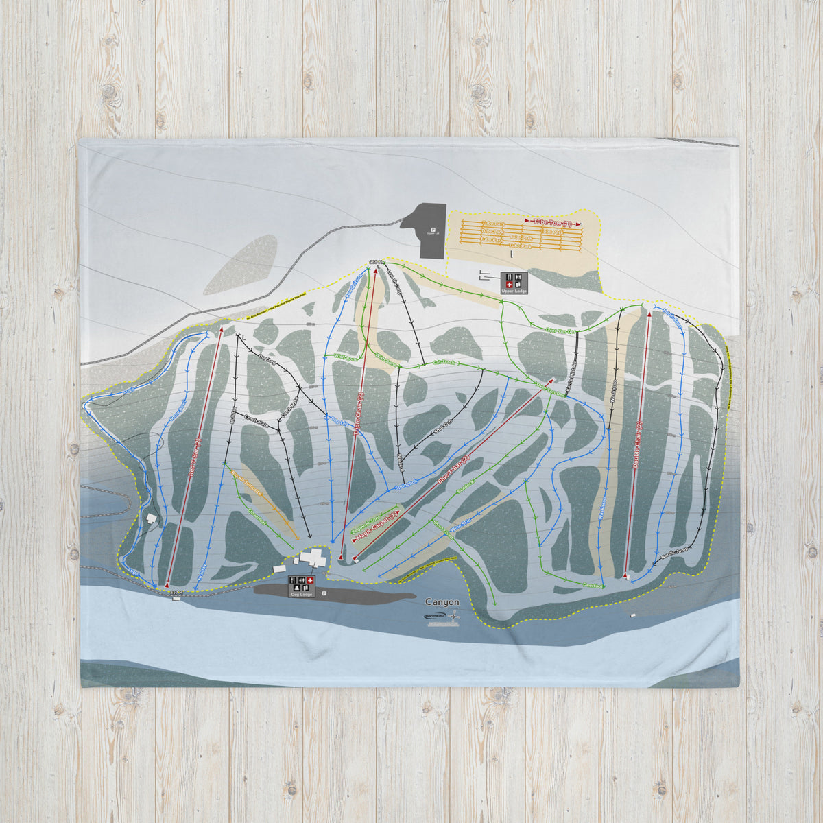 Canyon, Alberta Ski Resort Map Blanket