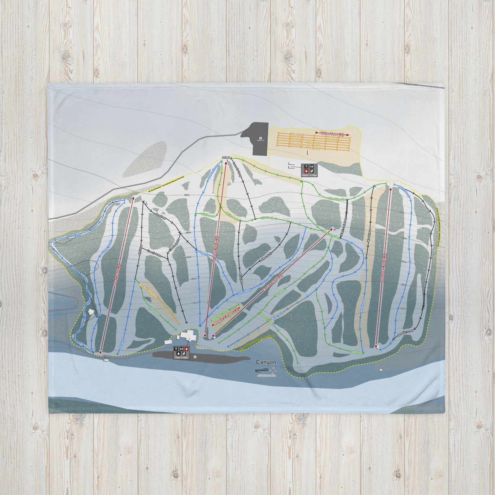 Canyon, Alberta Ski Resort Map Blanket