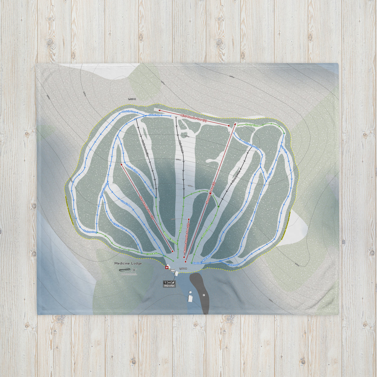 Medicine Lodge, Alberta Ski Resort Map Blanket