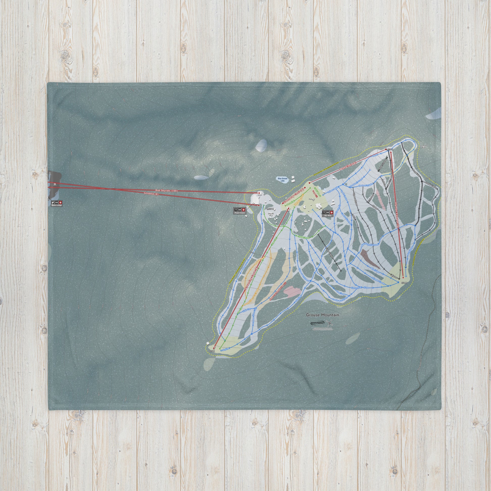Grouse Mountain, British Columbia Ski Resort Map Blanket - Powderaddicts