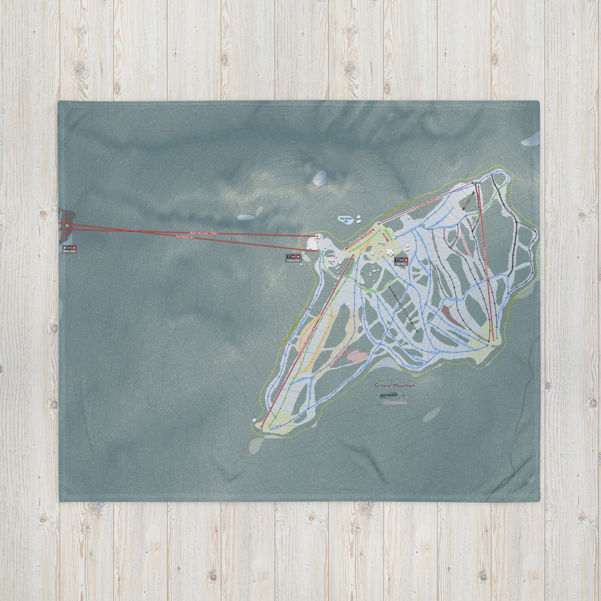 Grouse Mountain, British Columbia Ski Resort Map Blanket