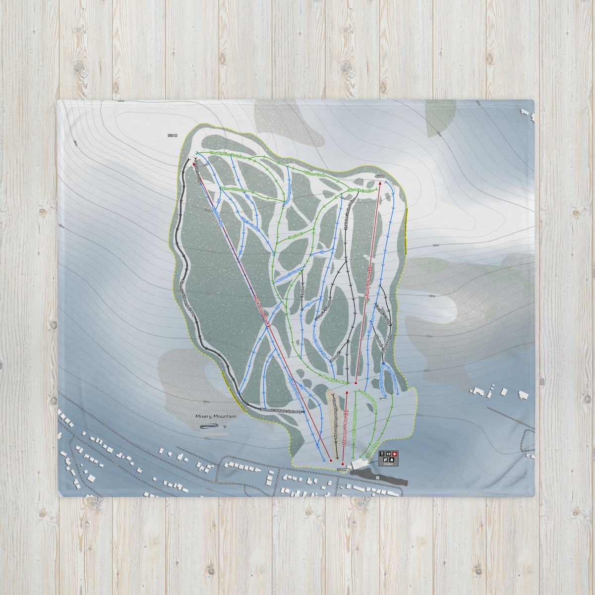 Misery Mountain, Alberta Ski Resort Map Blanket