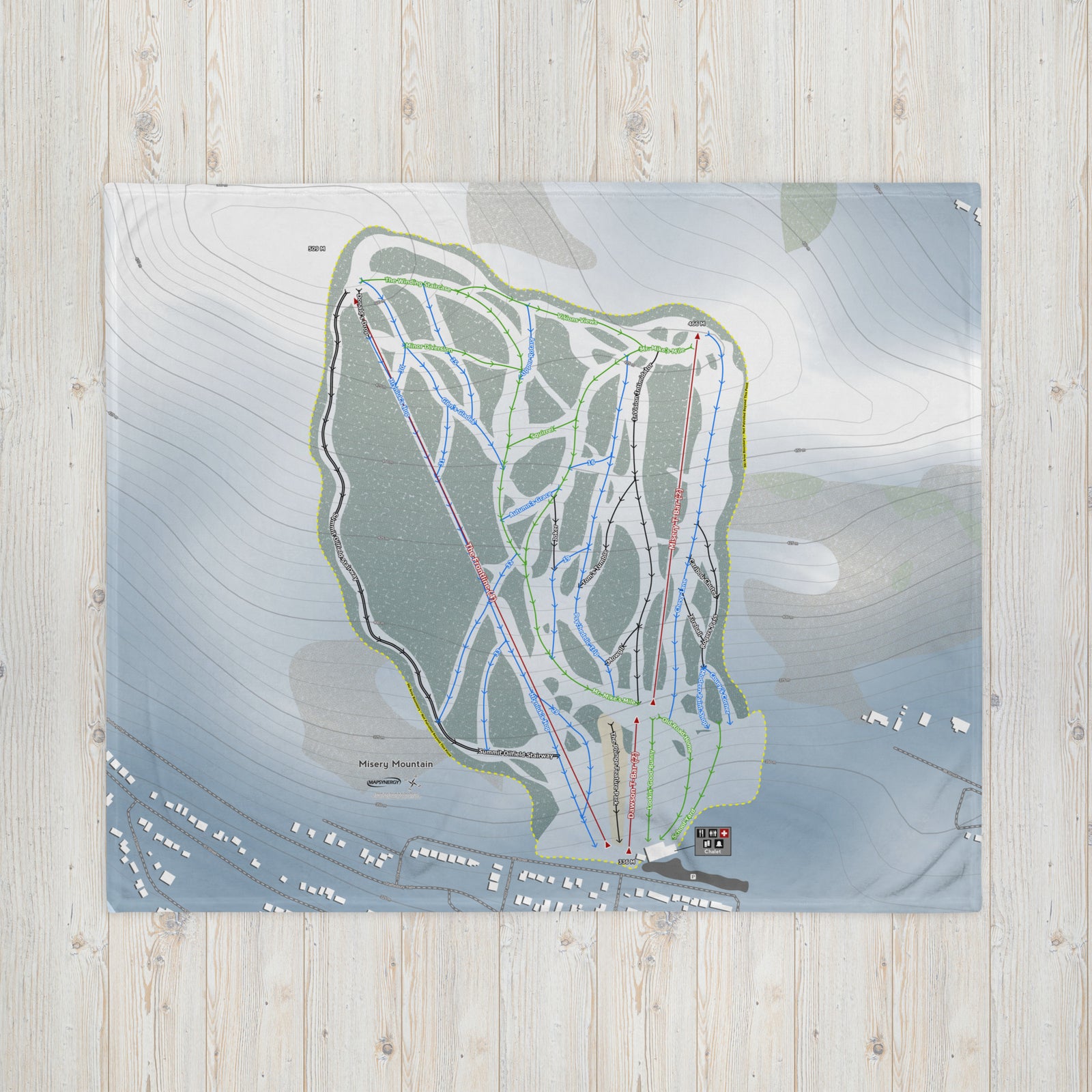 Misery Mountain, Alberta Ski Resort Map Blanket