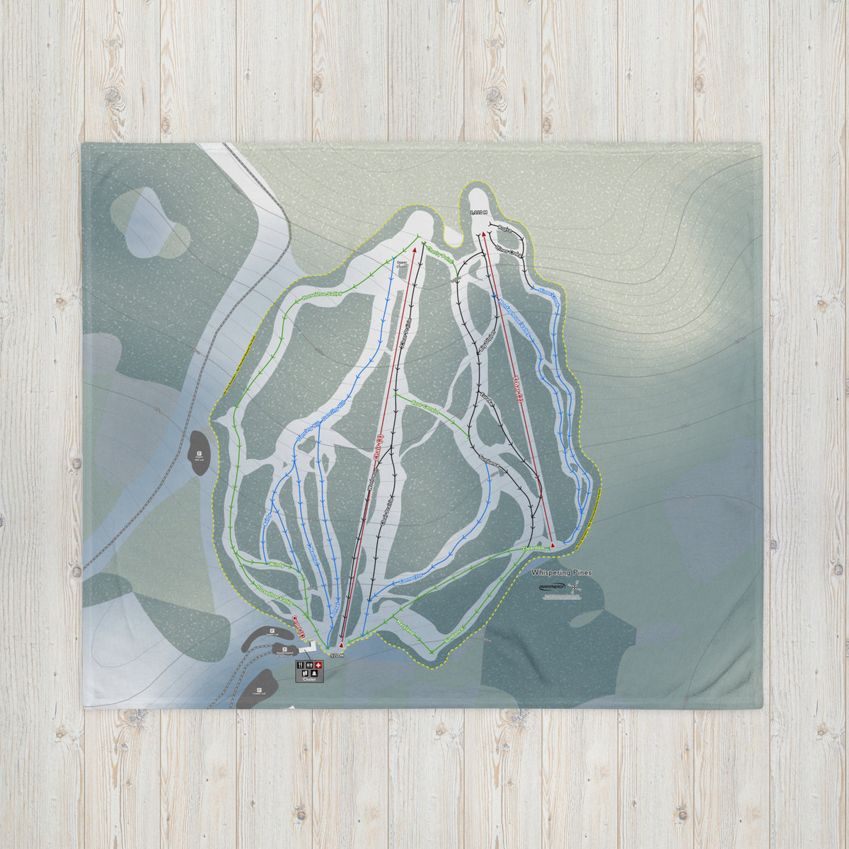 Whispering Pines, Alberta Ski Resort Map Blanket