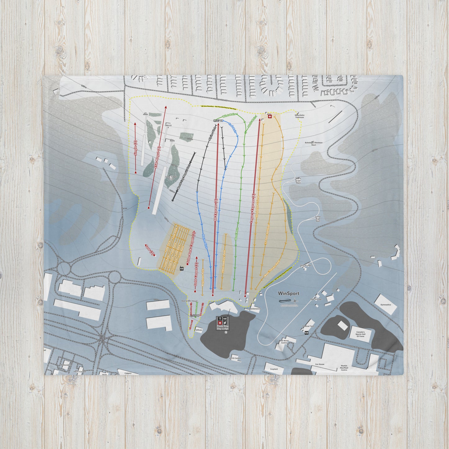 WinSport, Alberta Ski Resort Map Blanket - Powderaddicts