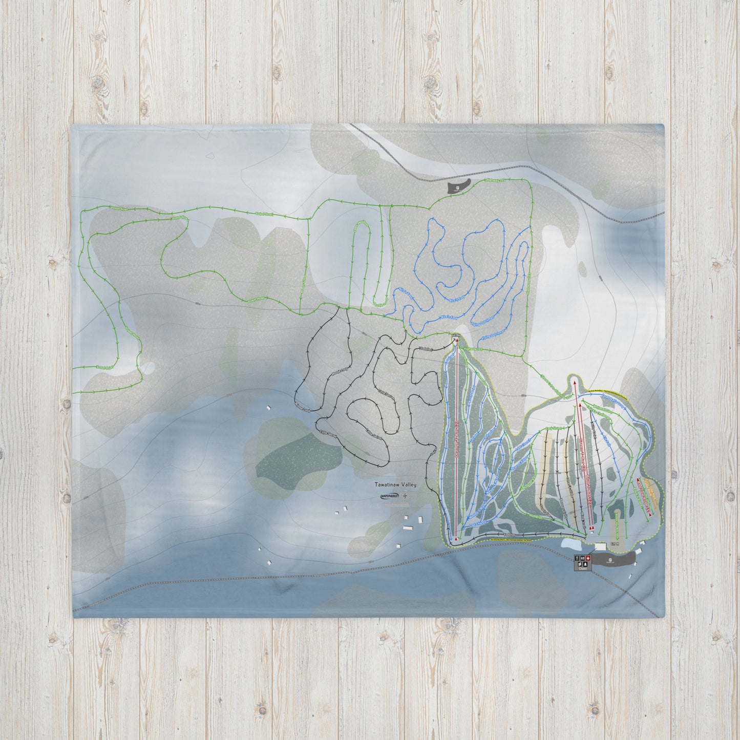 Tawatinaw Valley, Alberta Ski Resort Map Blanket - Powderaddicts
