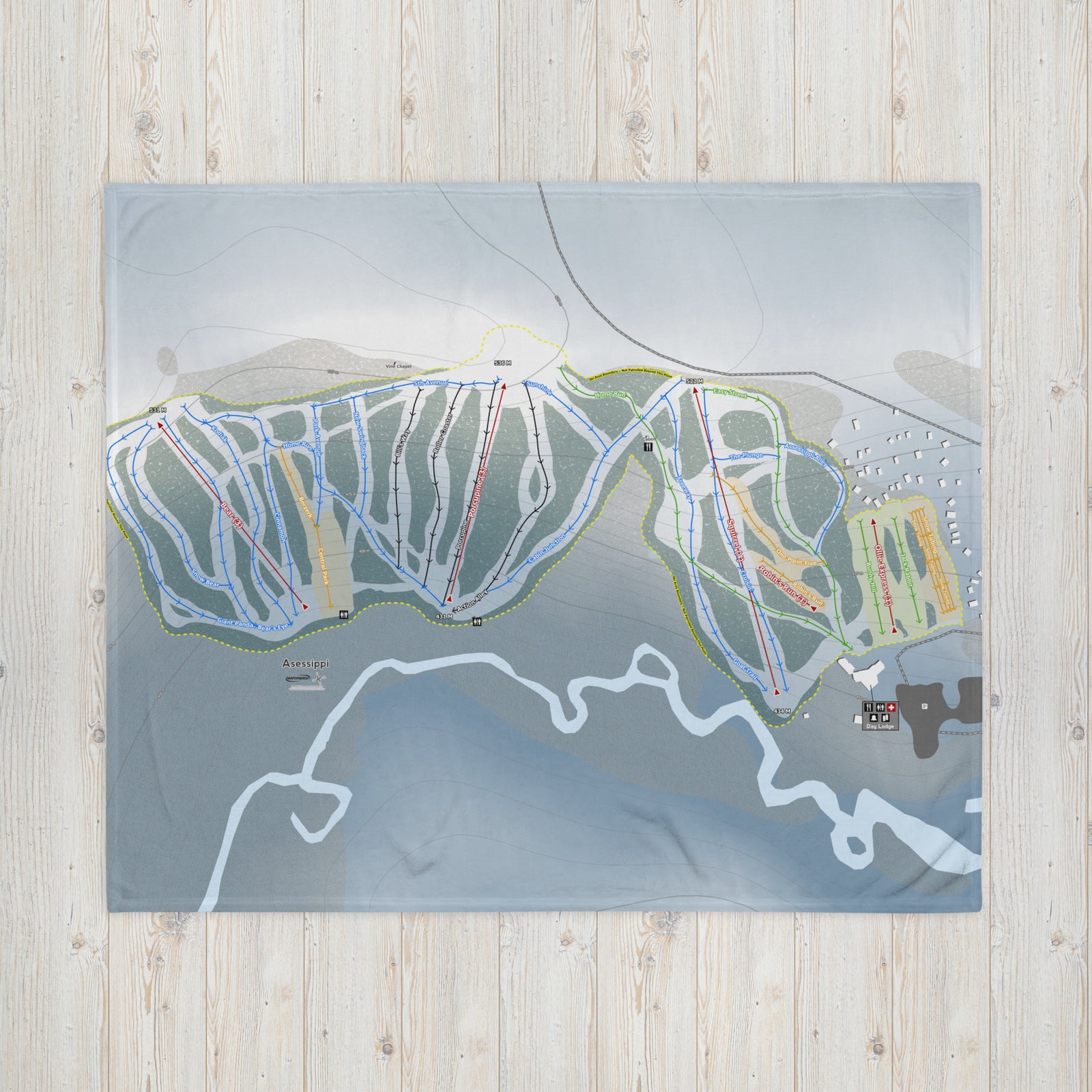 Asessippi, Manitoba Ski Resort Map Blanket