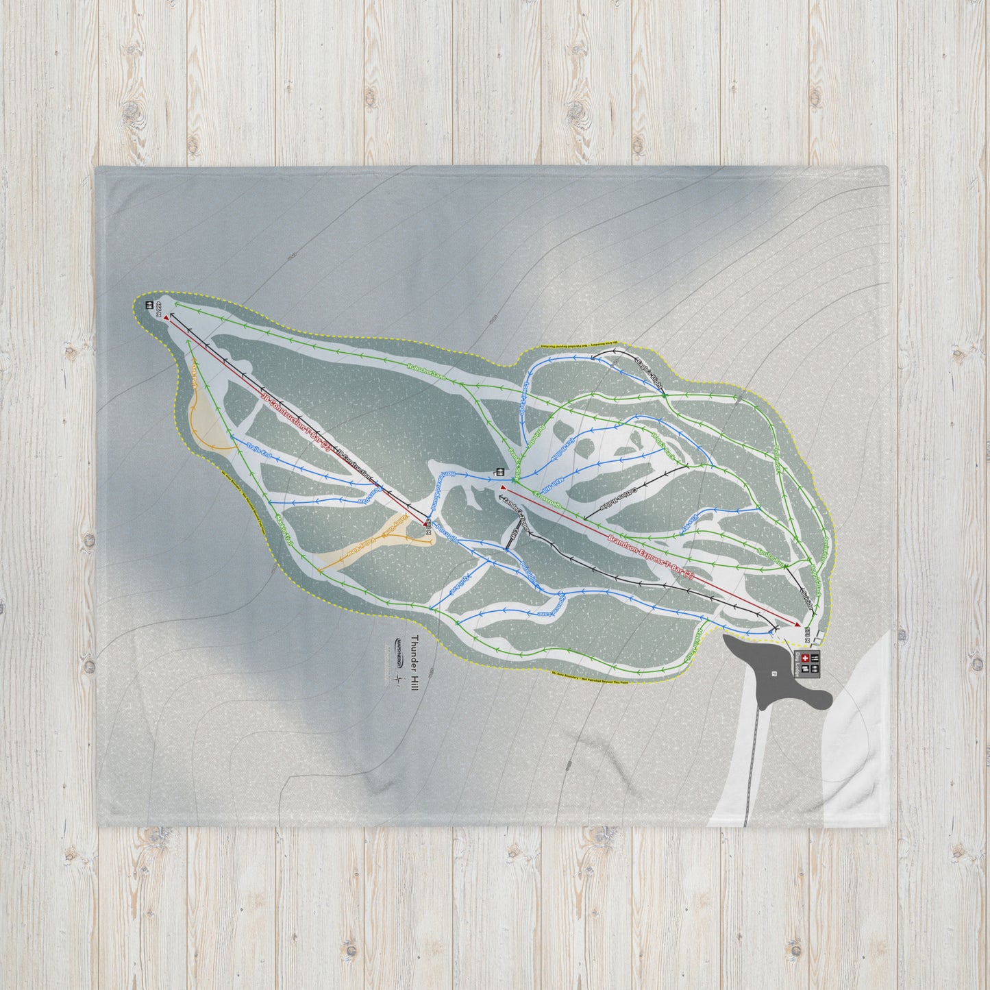Thunder Hill, Manitoba Ski Resort Map Blanket - Powderaddicts