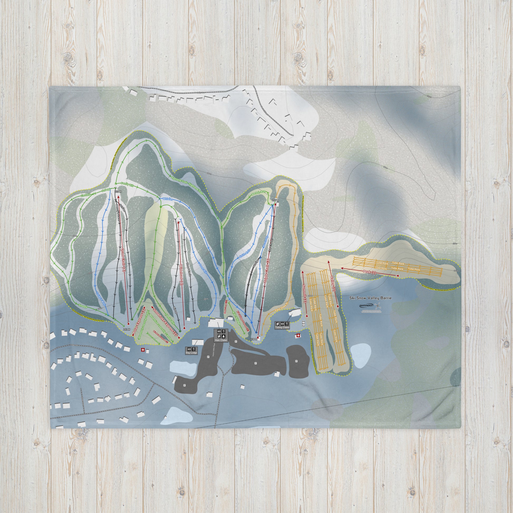 Ski Snow Valley Barrie, Ontario Ski Resort Map Blanket - Powderaddicts