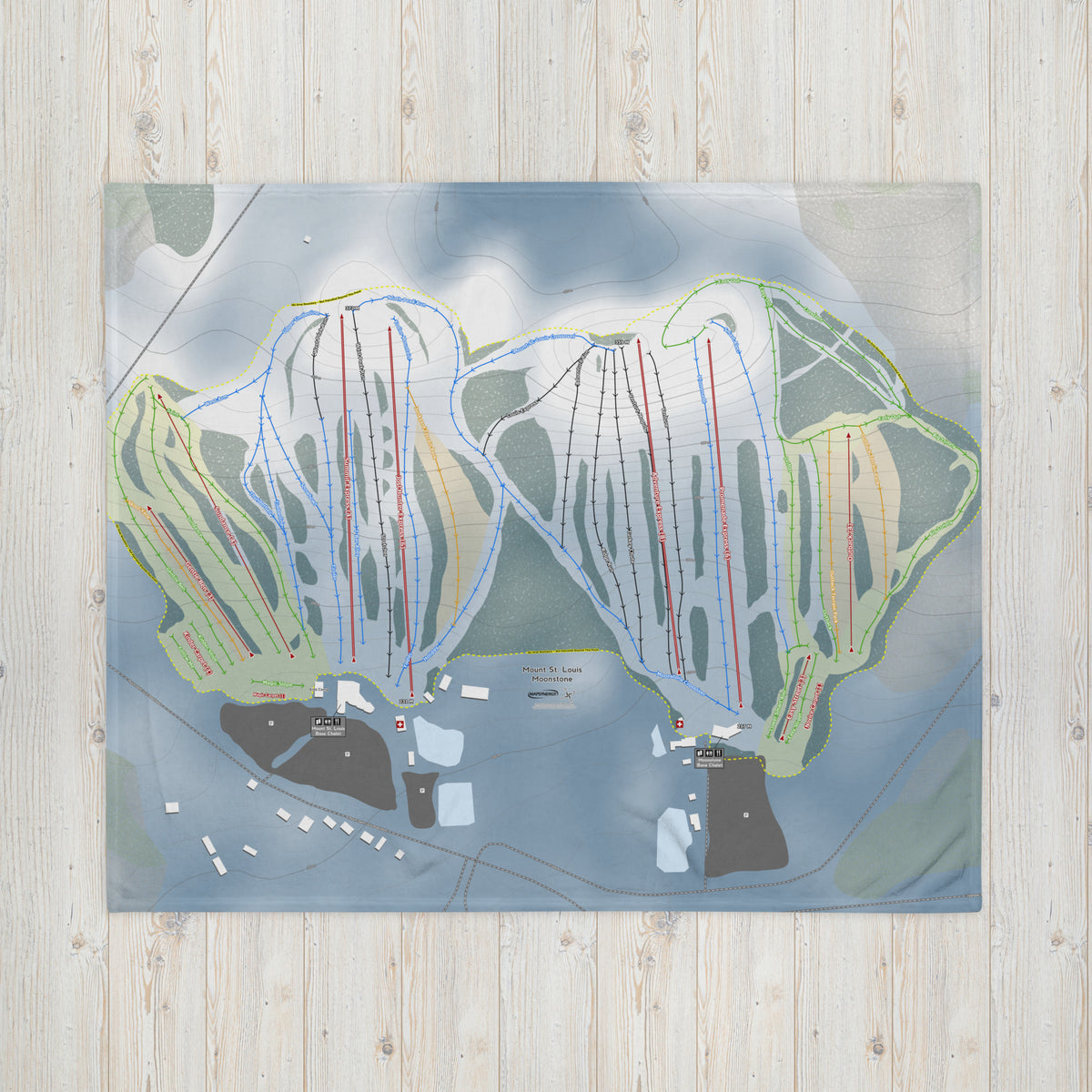 Mount St Louis Moonstone, Ontario Ski Resort Map Blanket - Powderaddicts