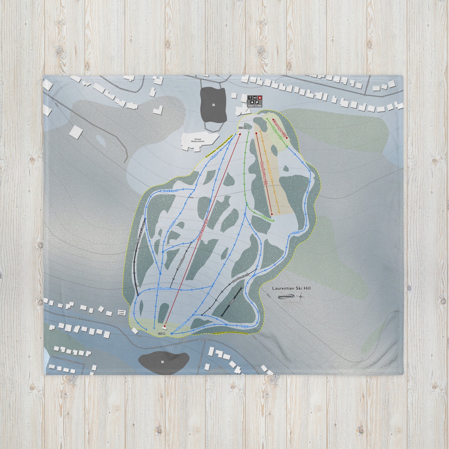 Laurentian Ski Hill, Ontario Ski Resort Map Blanket - Powderaddicts