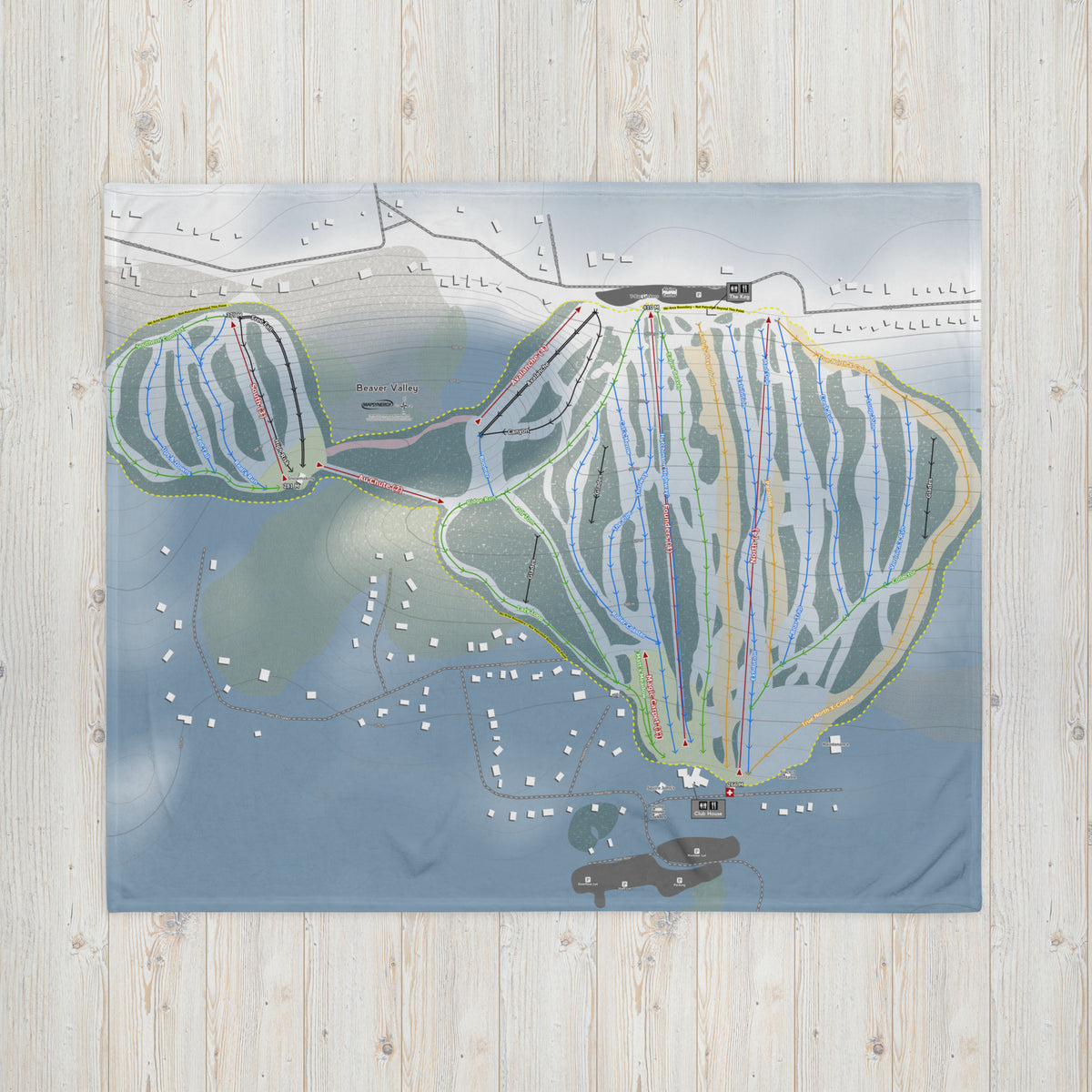 Beaver Valley, Ontario Ski Resort Map Blanket