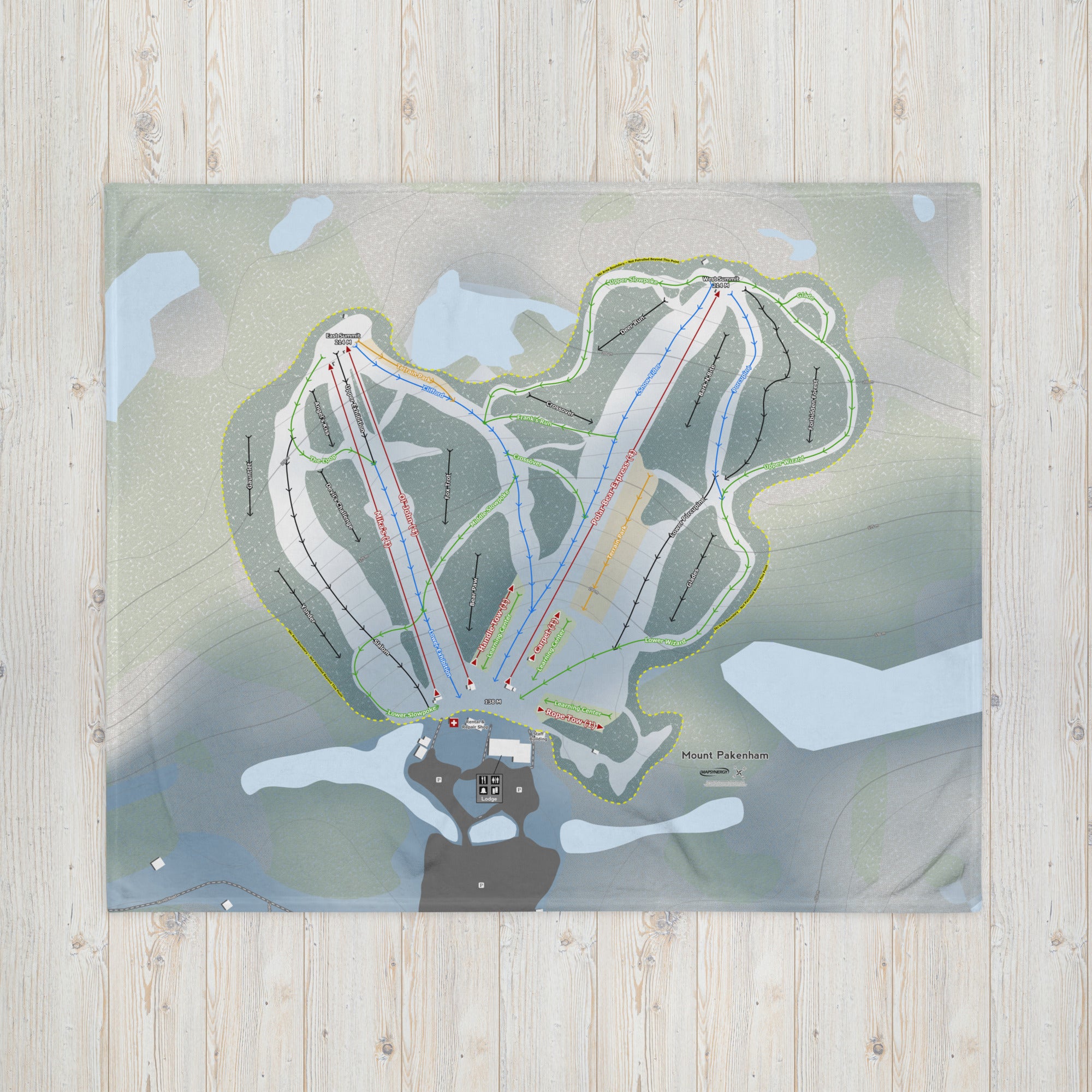Mount Pakenham, Ontario Ski Resort Map Blanket