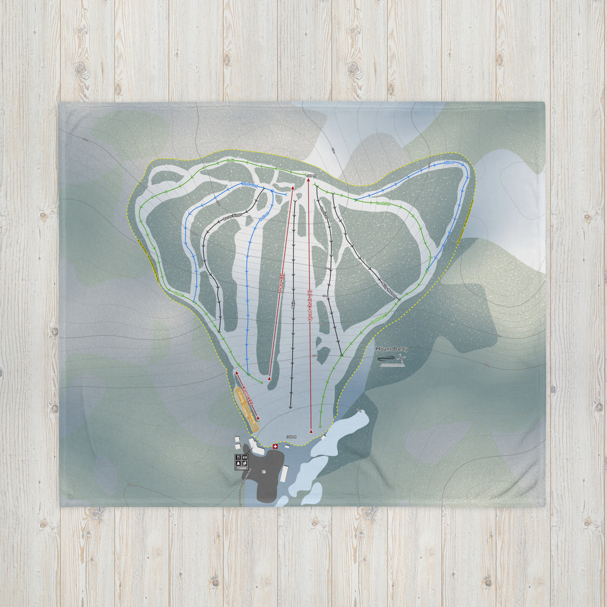 Mount Baldy, Ontario Ski Resort Map Blanket - Powderaddicts