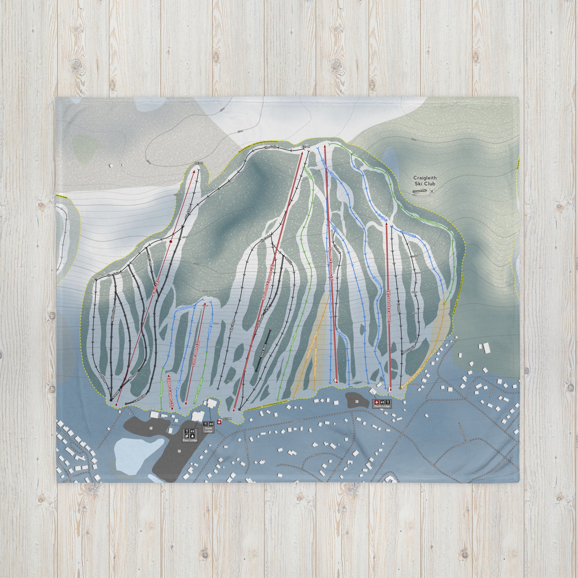 Craigleith Ski Club, Ontario Ski Resort Map Blanket - Powderaddicts