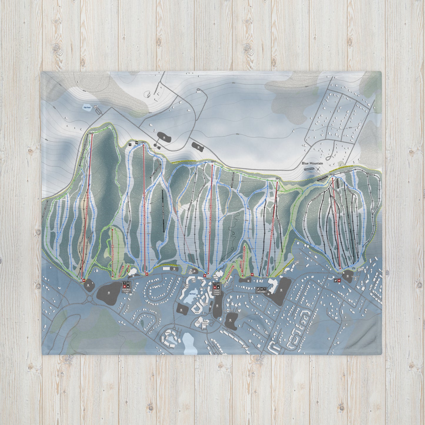 Blue Mountain, Ontario Ski Resort Map Blanket - Powderaddicts