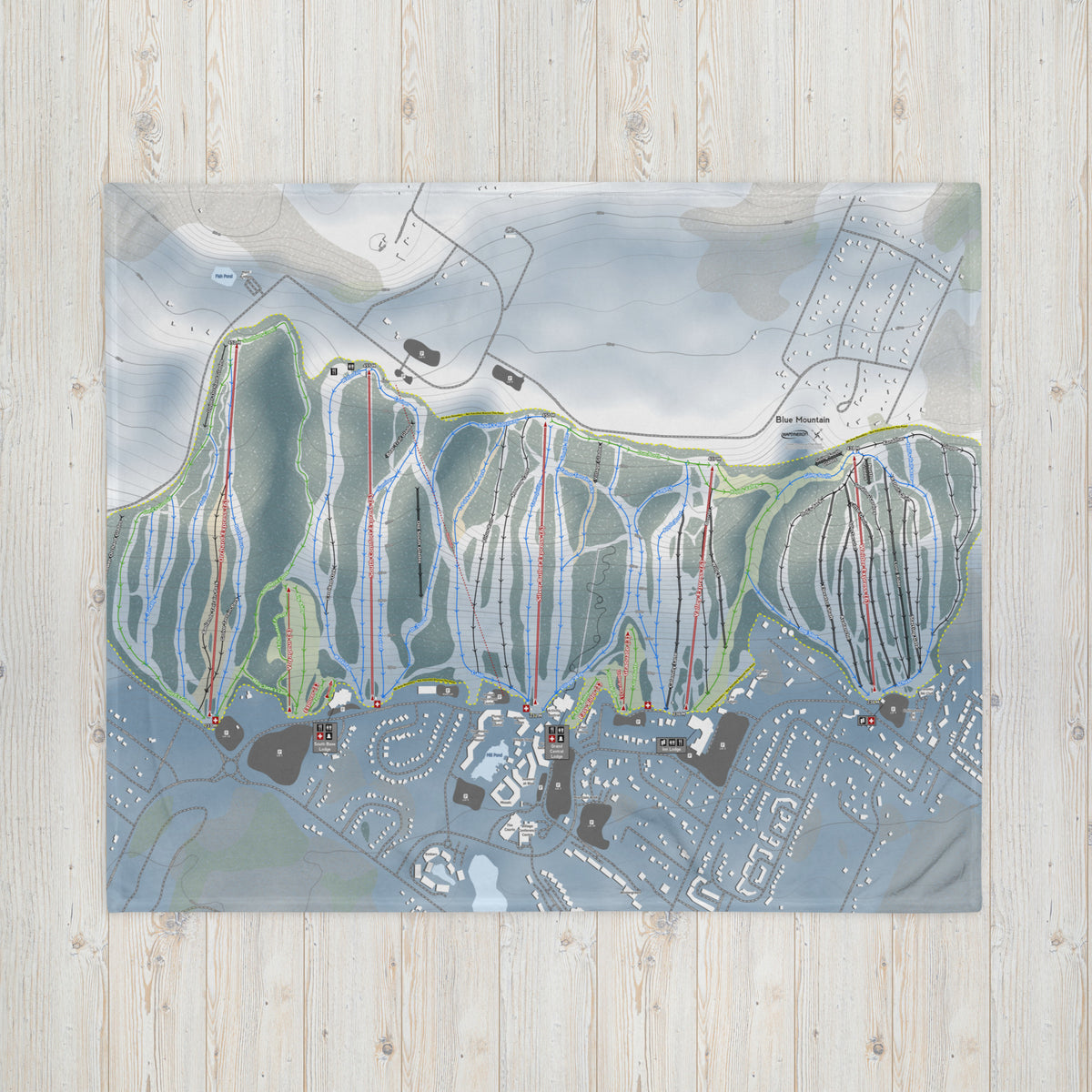 Blue Mountain, Ontario Ski Resort Map Blanket