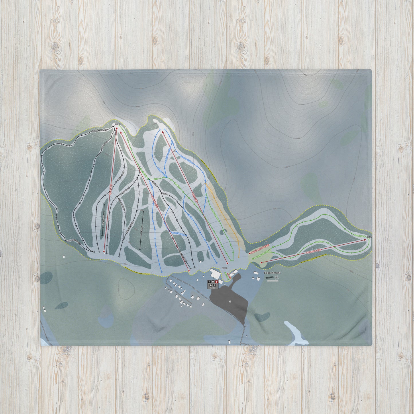 Searchmont, Ontario Ski Resort Map Blanket - Powderaddicts