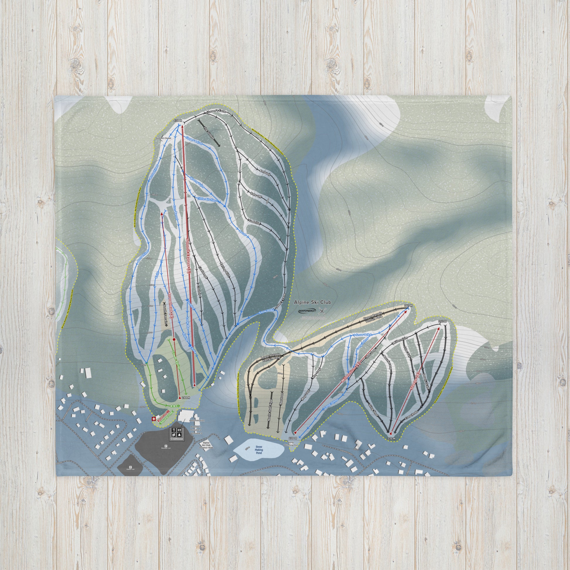 Alpine Ski Club, Ontario Ski Resort Map Blanket - Powderaddicts
