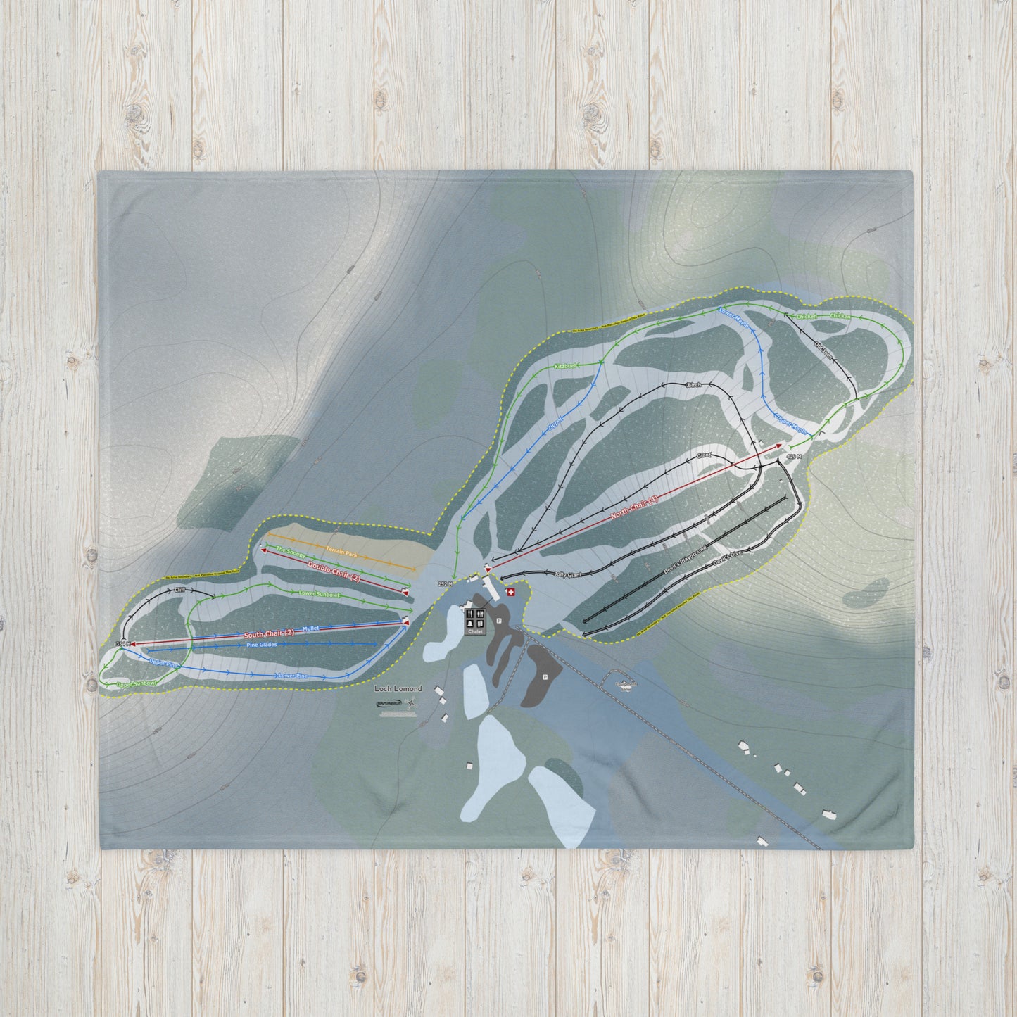 Loch Lomond, Ontario Ski Resort Map Blanket - Powderaddicts