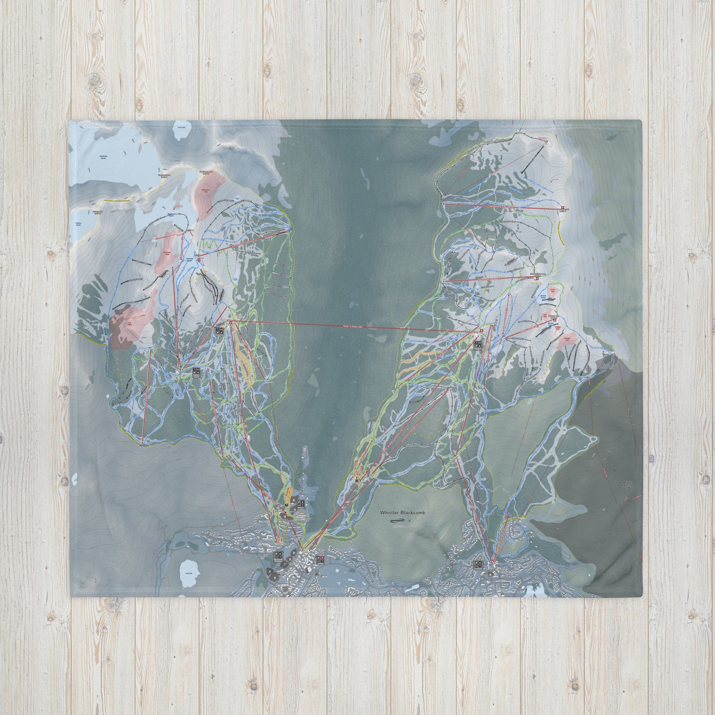 Whistler Blackcomb, British Columbia Ski Resort Map Blanket - Powderaddicts