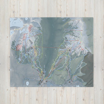 Whistler Blackcomb, British Columbia Ski Resort Map Blanket - Powderaddicts