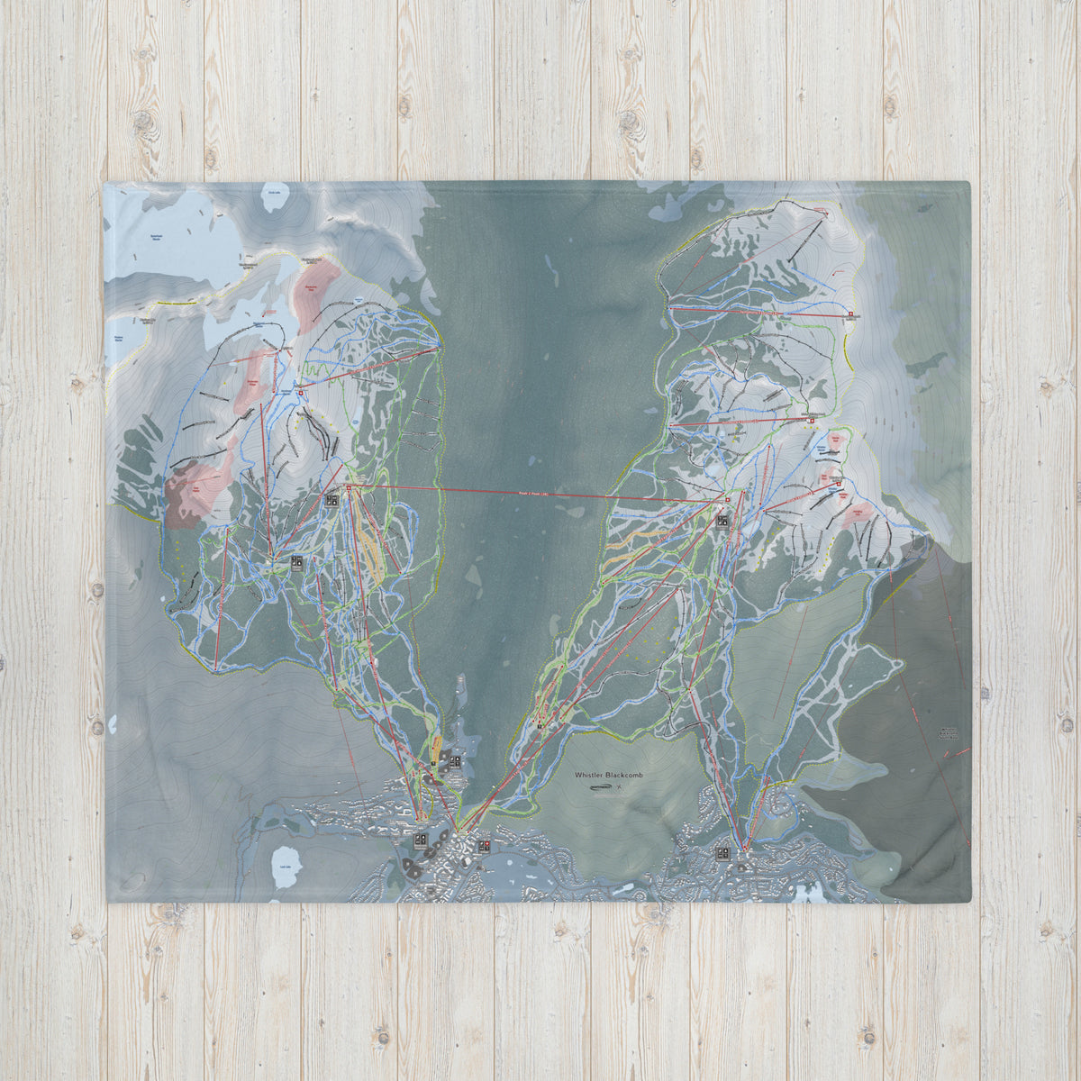 Whistler Blackcomb, British Columbia Ski Resort Map Blanket - Powderaddicts