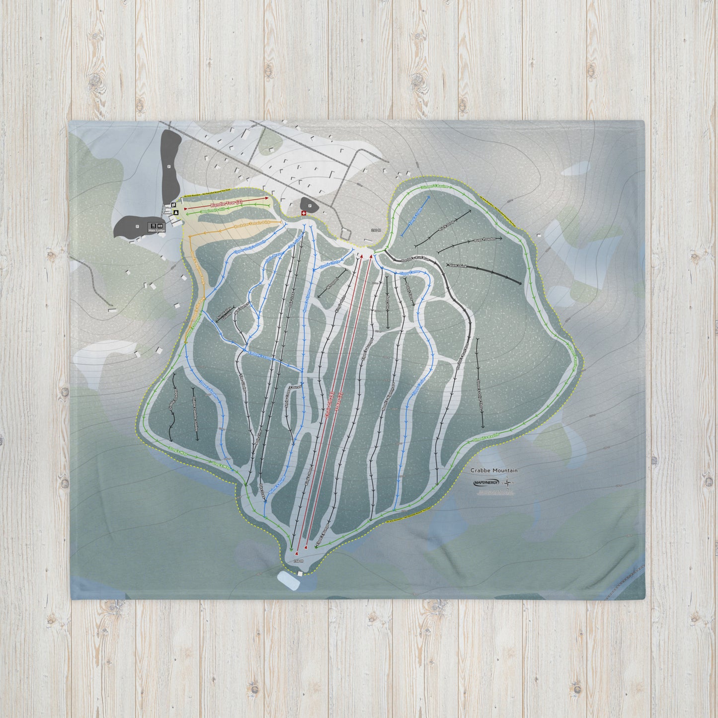 Crabbe Mountain, New Brunswick Ski Resort Map Blanket - Powderaddicts