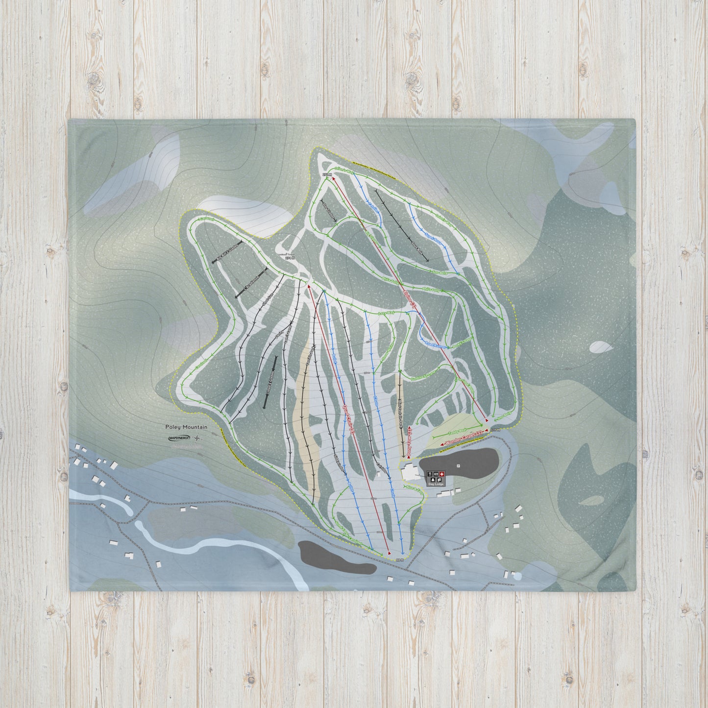 Poley Mountain, New Brunswick Ski Resort Map Blanket - Powderaddicts