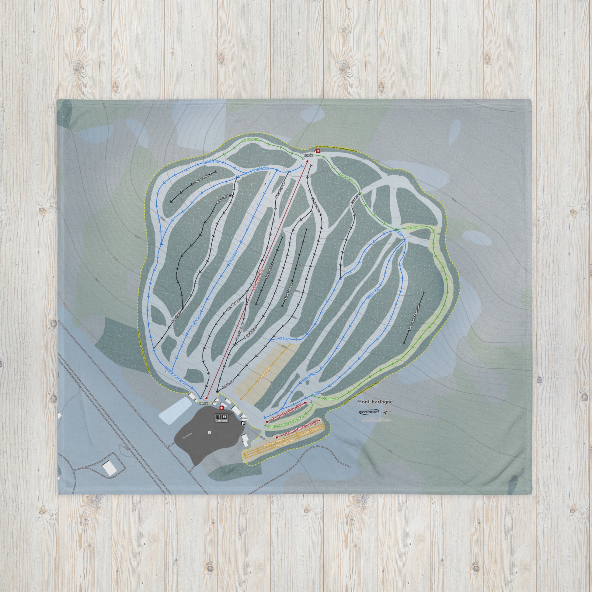 Mont Farlagne, New Brunswick Ski Resort Map Blanket - Powderaddicts