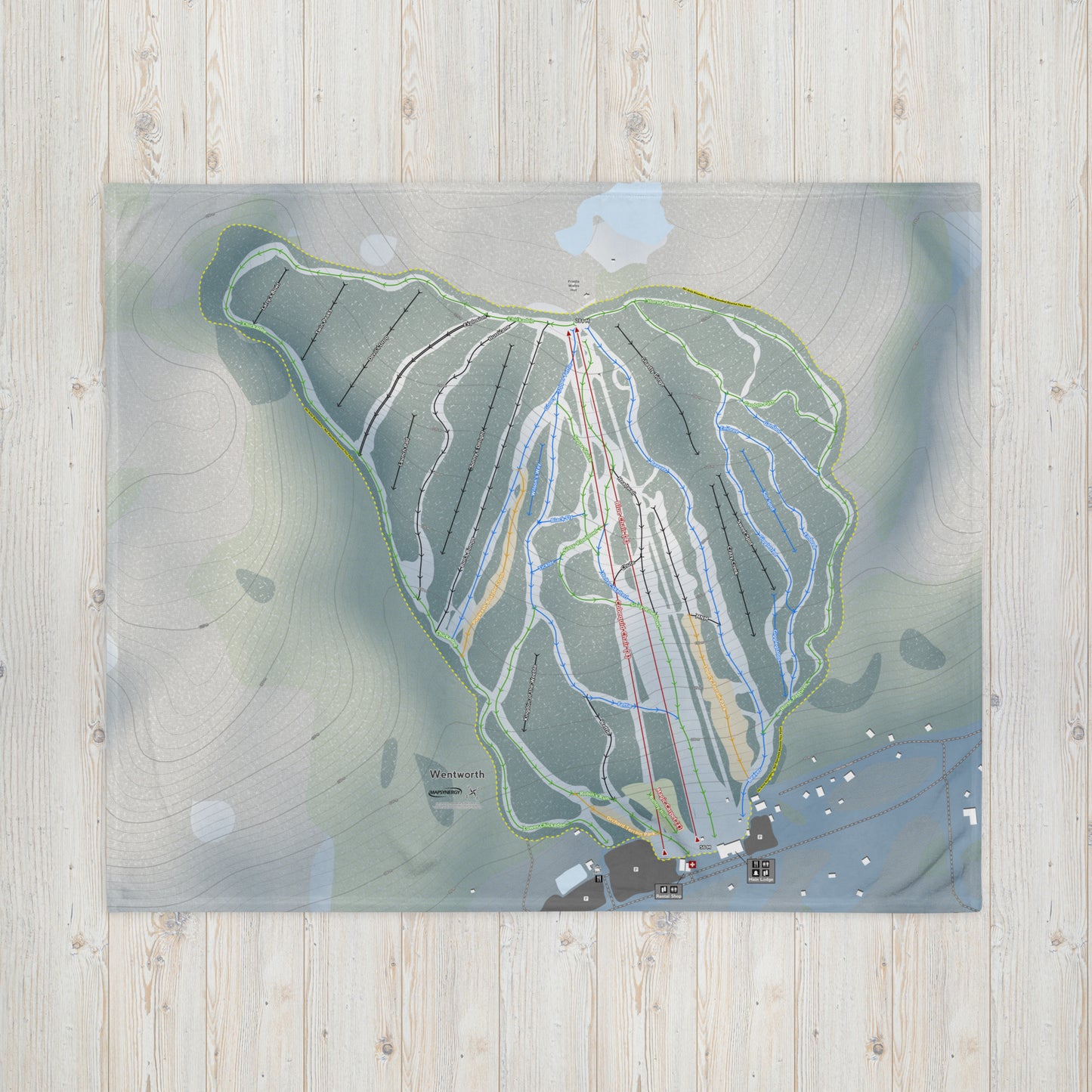 Wentworth, Nova Scotia Ski Resort Map Blanket - Powderaddicts