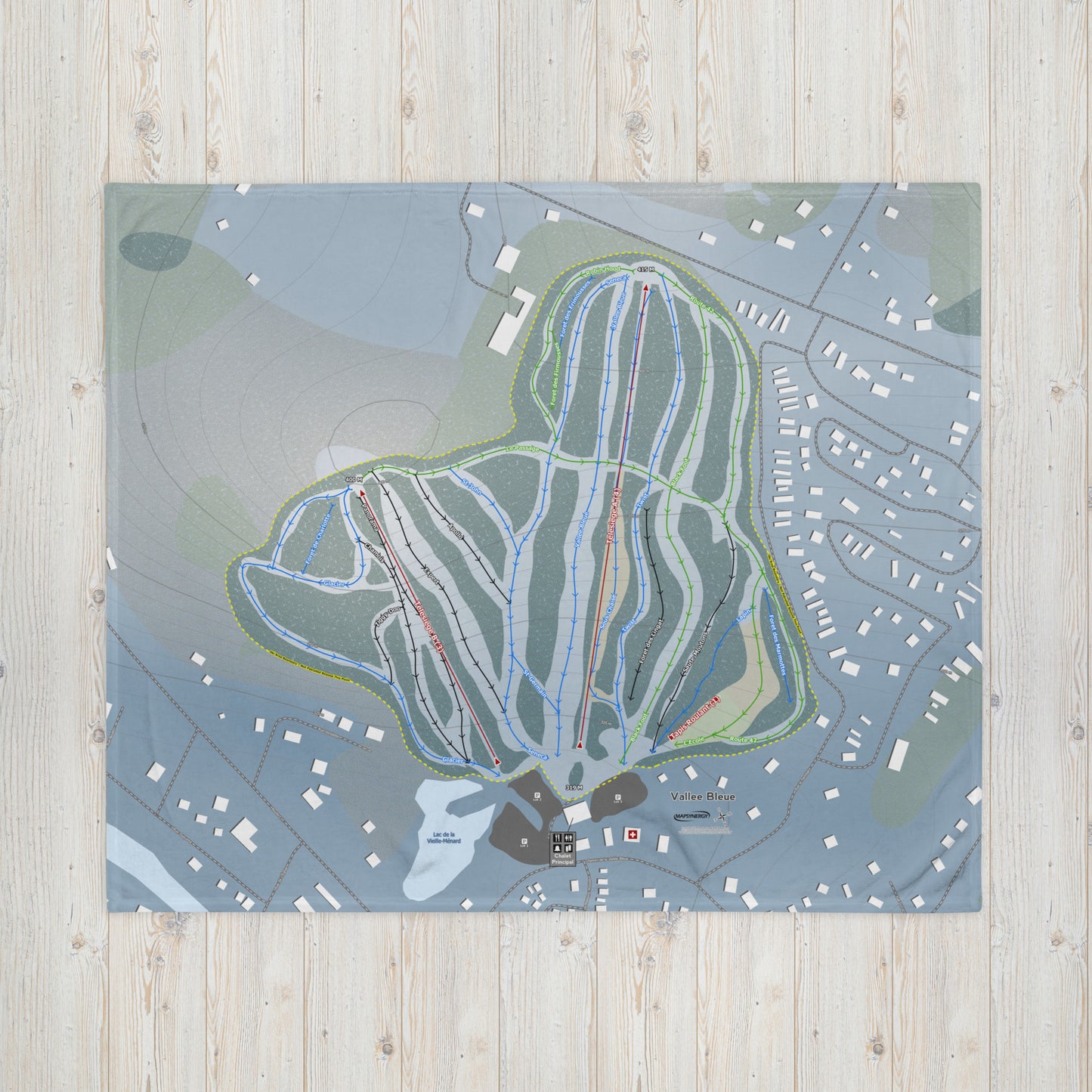 Vallee Bleue, Quebec Ski Resort Map Blanket - Powderaddicts