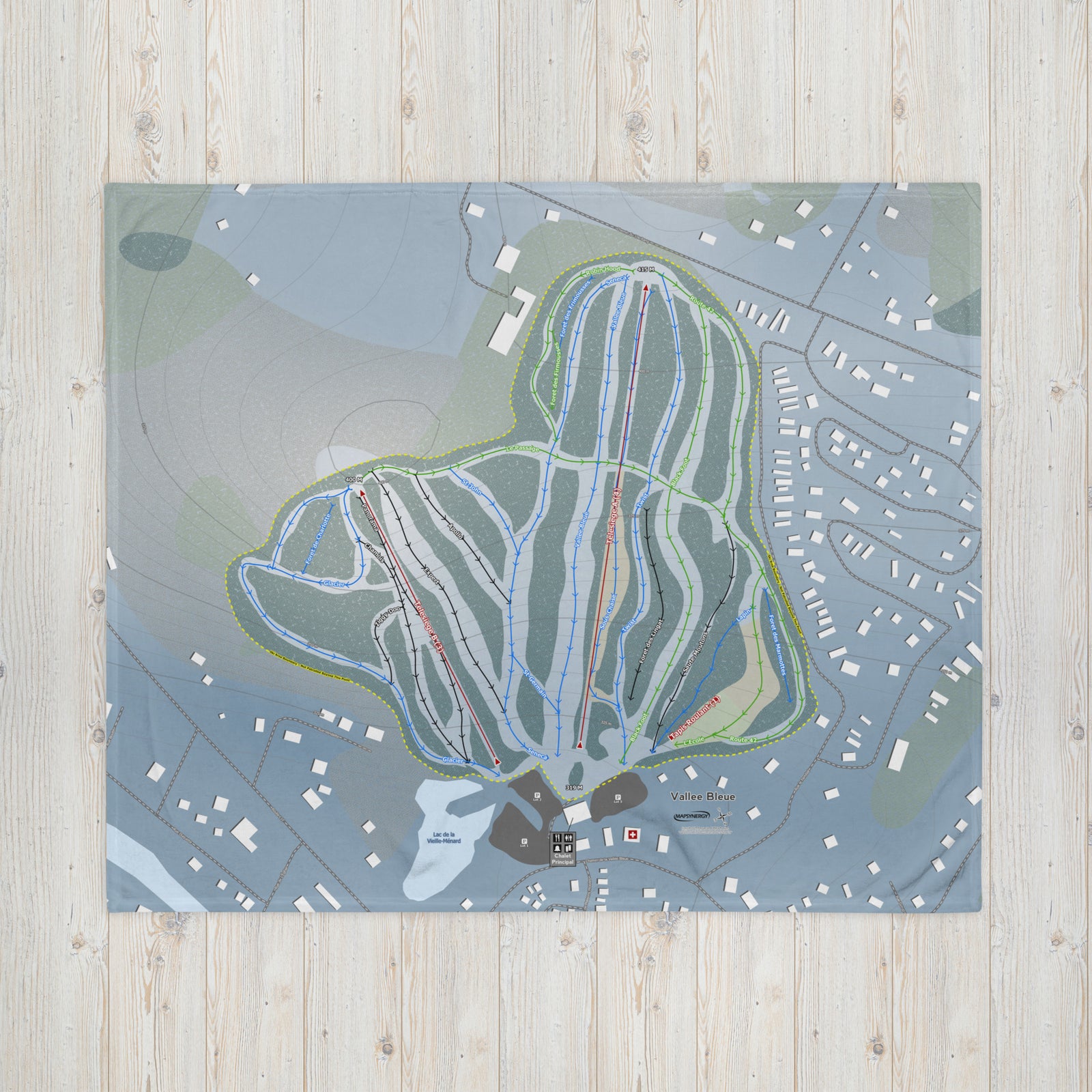 Vallee Bleue, Quebec Ski Resort Map Blanket