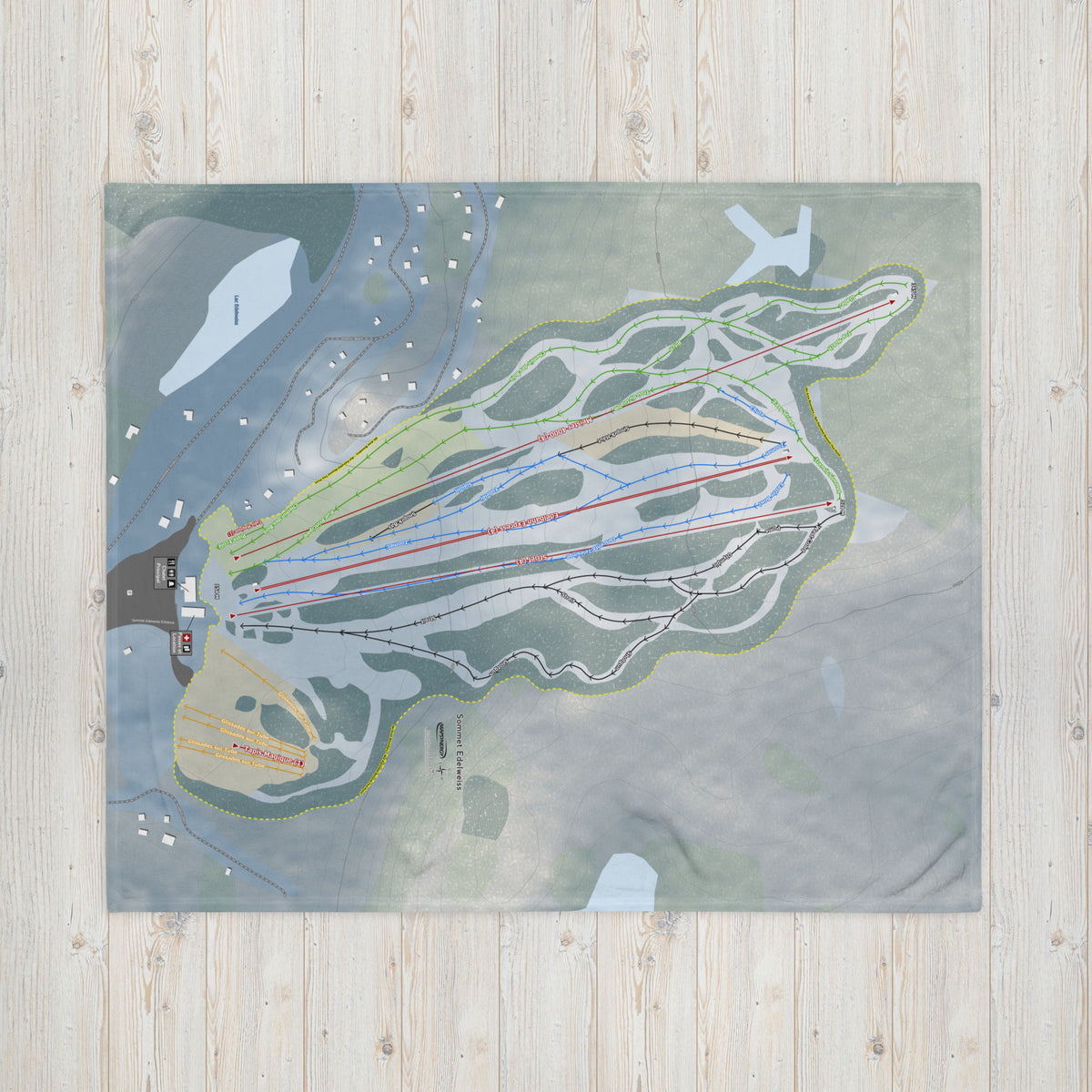 Sommet Edelweiss, Quebec Ski Resort Map Blanket - Powderaddicts