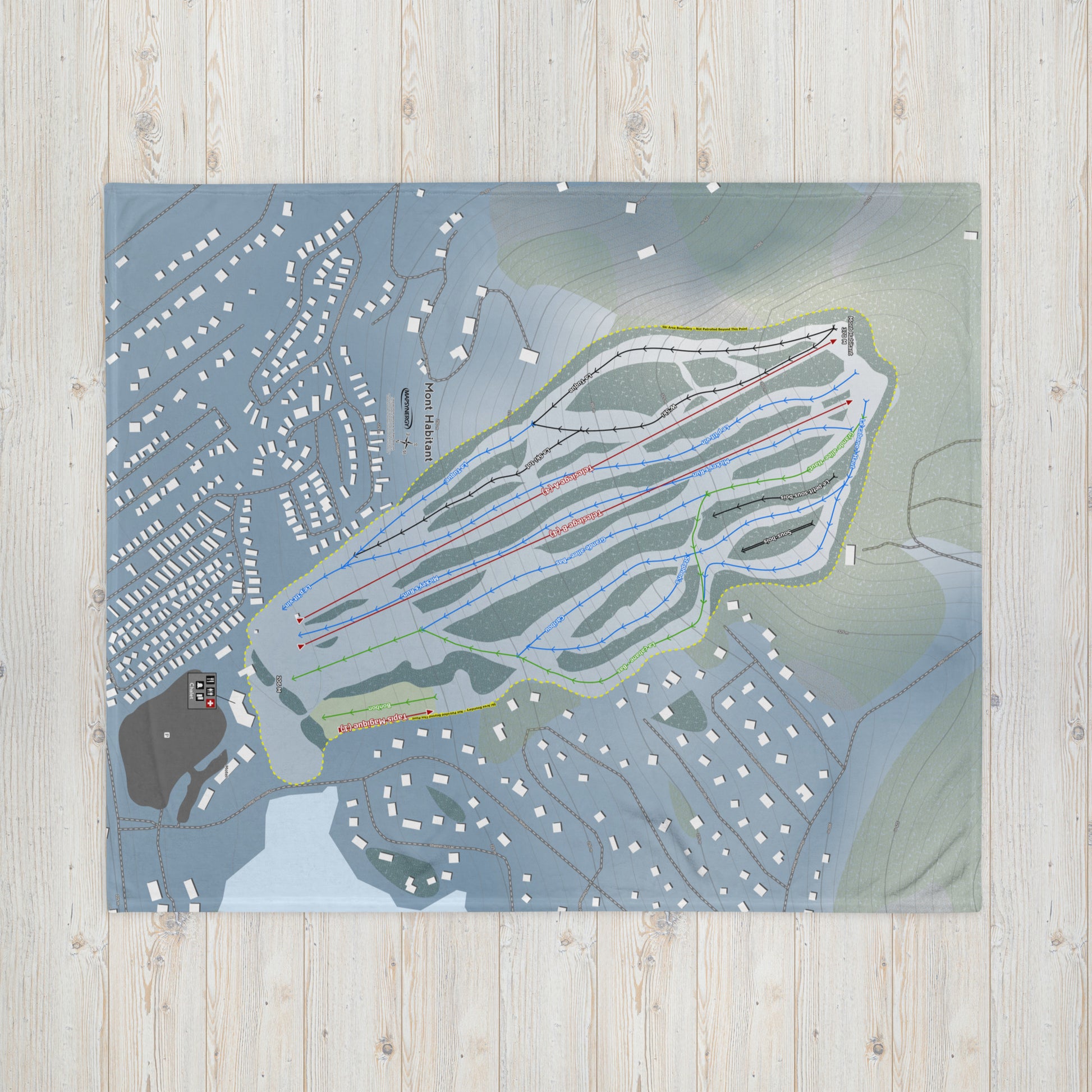 Mont Habitant, Quebec Ski Resort Map Blanket - Powderaddicts