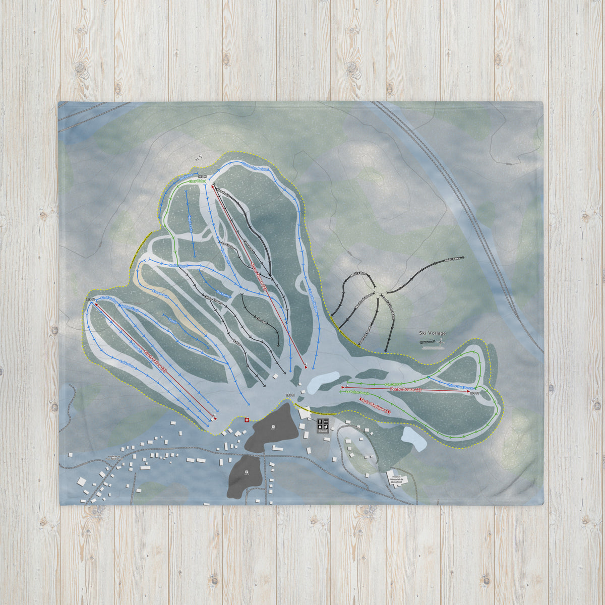 Ski Vorlage, Quebec Ski Resort Map Blanket