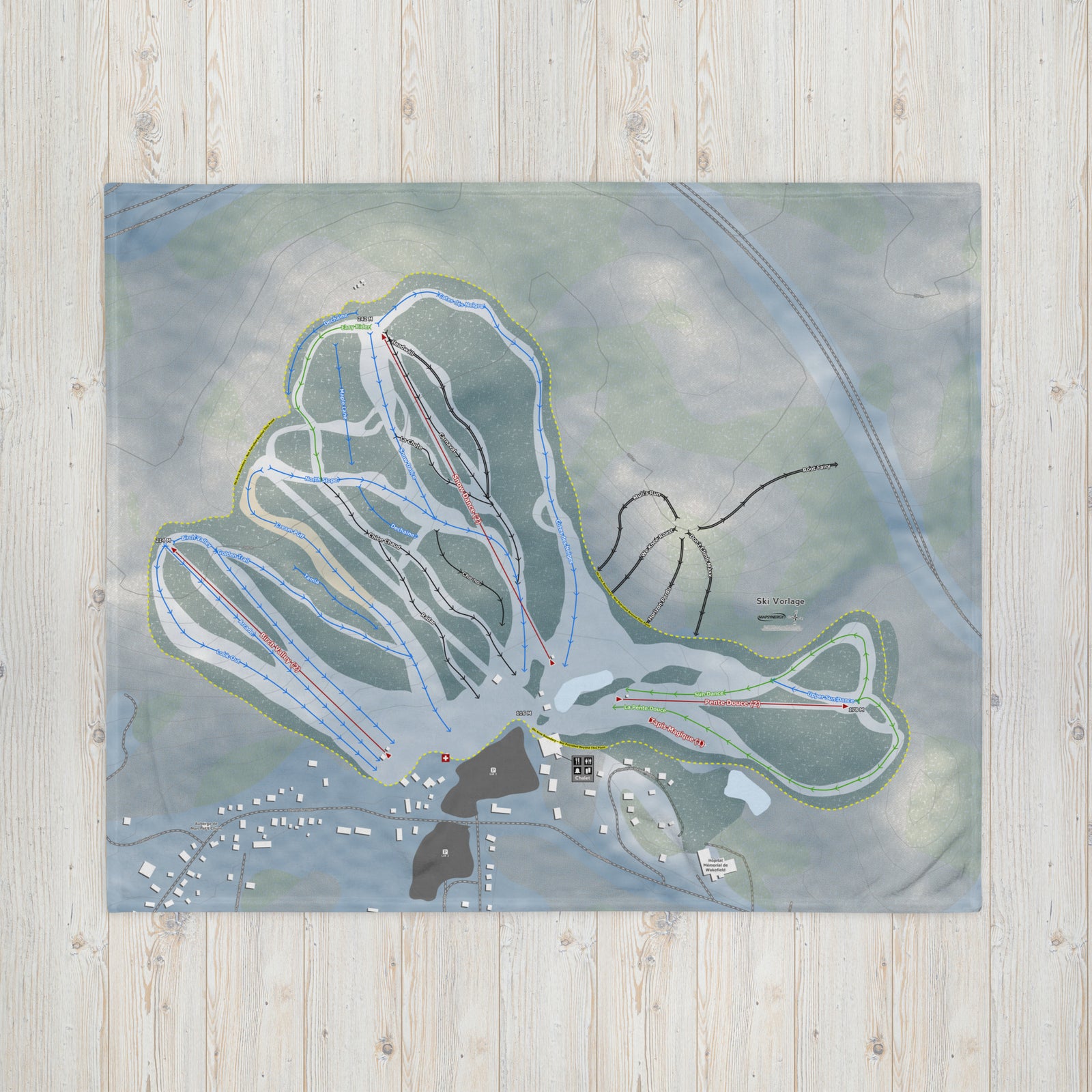Ski Vorlage, Quebec Ski Resort Map Blanket