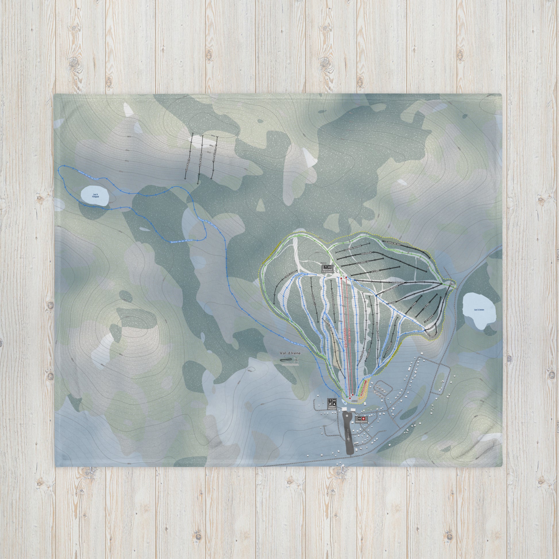 Val-dIrene, Quebec Ski Resort Map Blanket - Powderaddicts