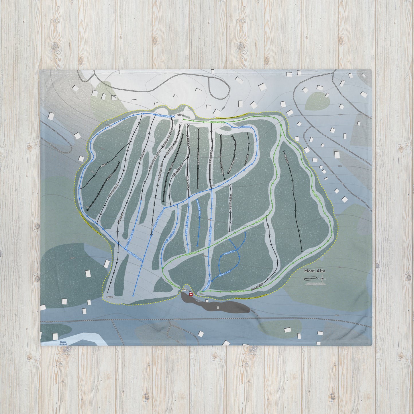 Mont Alta, Quebec Ski Resort Map Blanket - Powderaddicts