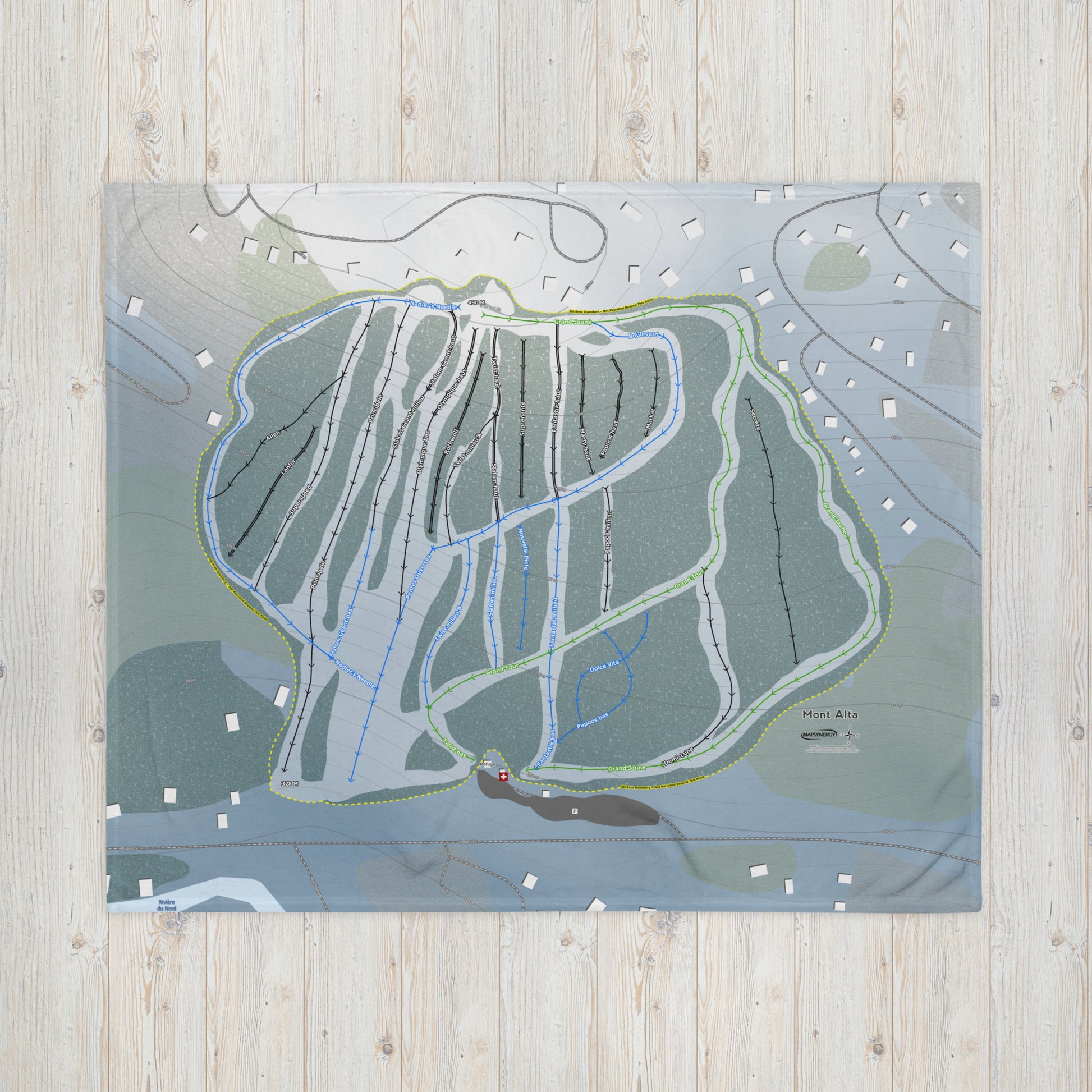 Mont Alta, Quebec Ski Resort Map Blanket - Powderaddicts