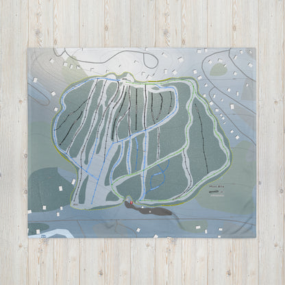 Mont Alta, Quebec Ski Resort Map Blanket - Powderaddicts