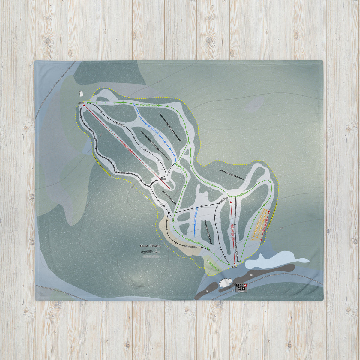 Mont Chalco, Quebec Ski Resort Map Blanket