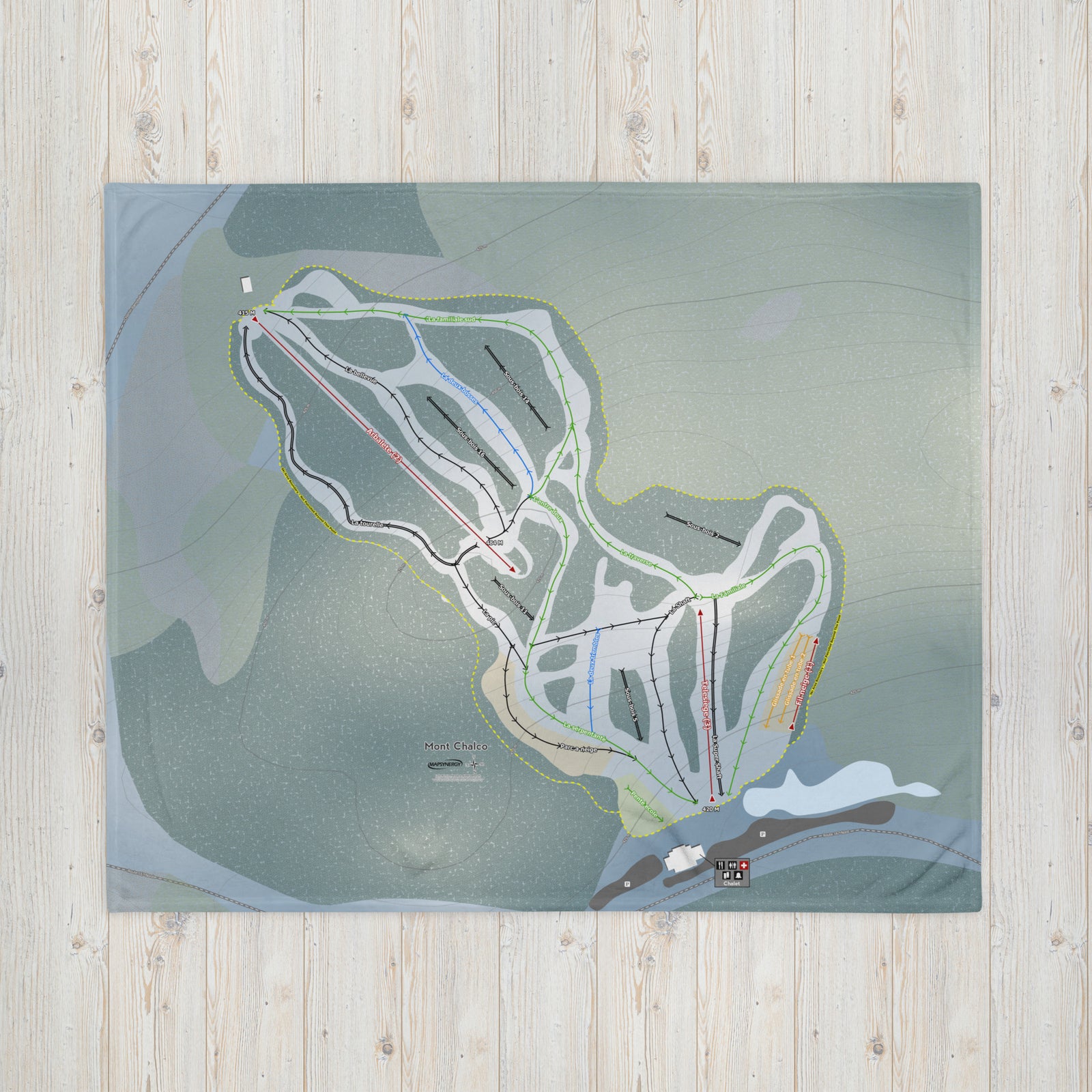 Mont Chalco, Quebec Ski Resort Map Blanket