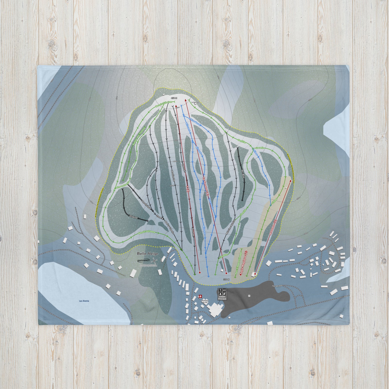 Belle Neige, Quebec Ski Resort Map Blanket